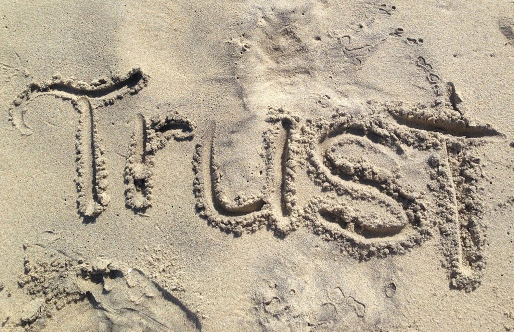 Trust written in the sand - vital to be able to trust an online reseller - especially with something as personal as art.